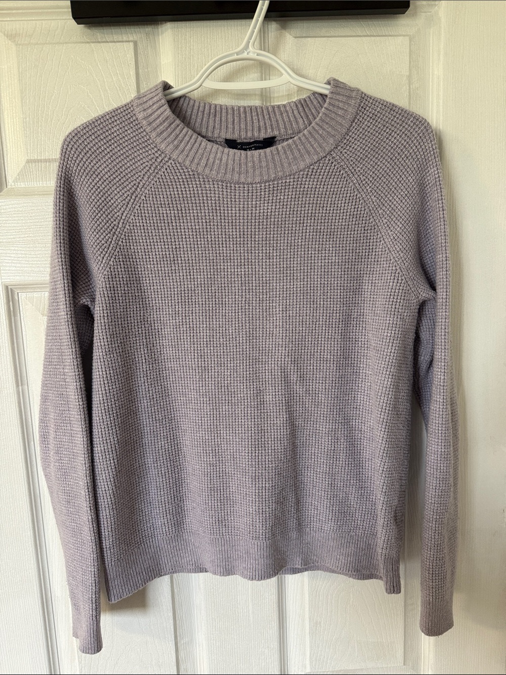 Women’s Crewneck Waffle Knit Sweater - Lavender P18 L21.5 S19
